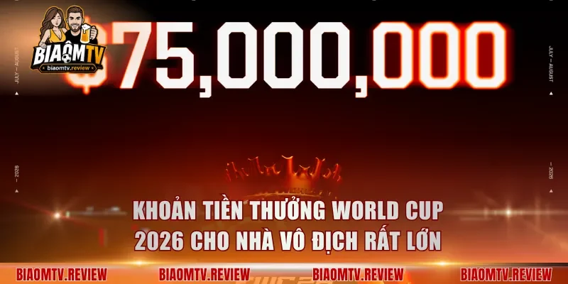 Khoản tiền thưởng World Cup 2026 cho nhà vô địch rất lớn